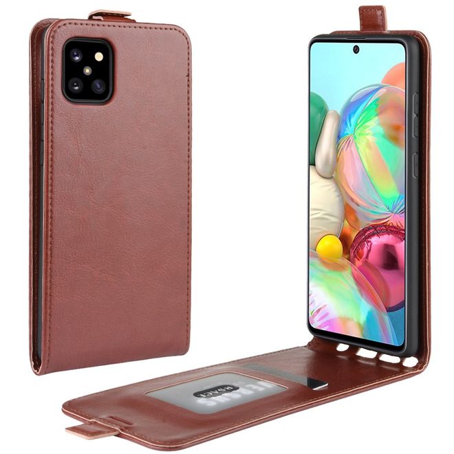 Samsung Galaxy Note 10 Lite Handyhülle - Crazy Horse Leder Flipcase - vertikal - braun