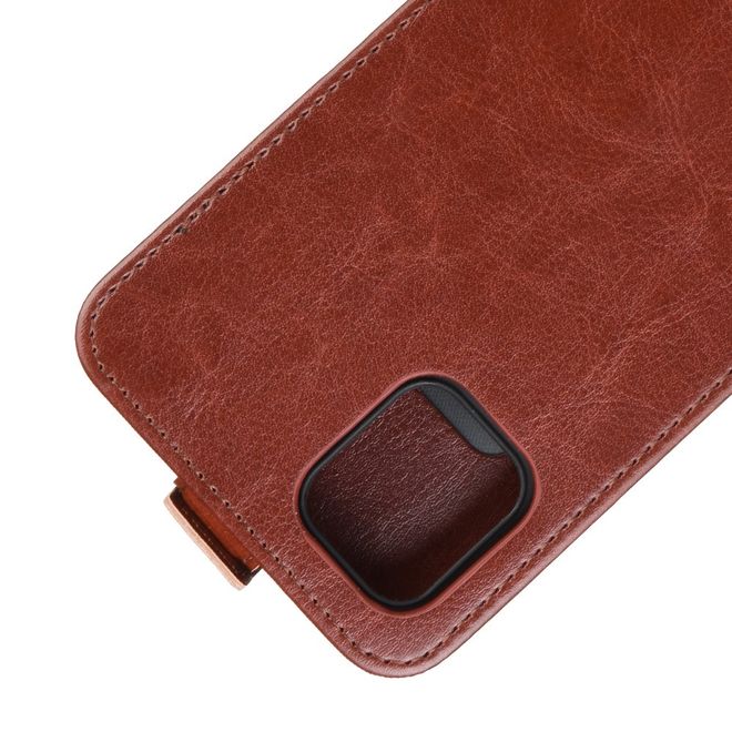 Samsung Galaxy Note 10 Lite Handyhülle - Crazy Horse Leder Flipcase - vertikal - braun