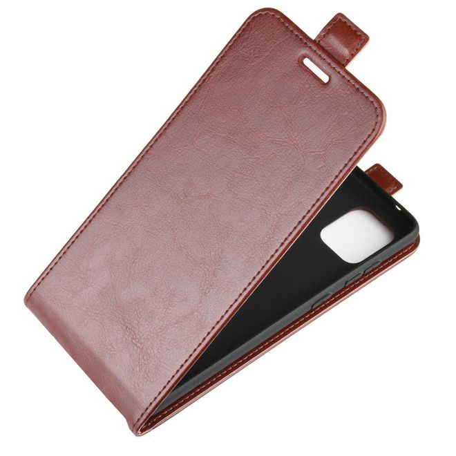 Samsung Galaxy Note 10 Lite Handyhülle - Crazy Horse Leder Flipcase - vertikal - braun