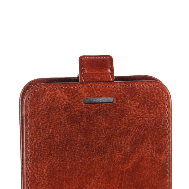 Samsung Galaxy Note 10 Lite Handyhülle - Crazy Horse Leder Flipcase - vertikal - braun