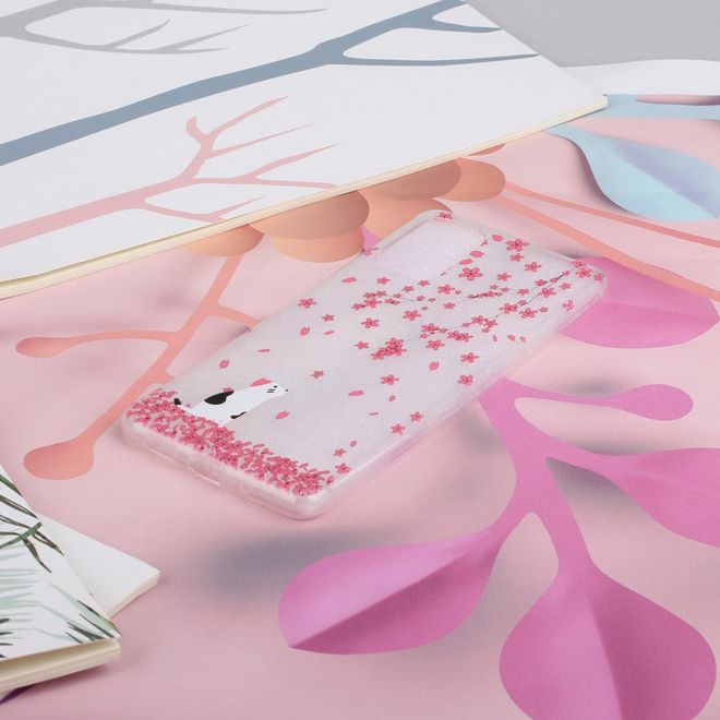 Samsung Galaxy S20+ Handyhülle - Softcase Image Plastik Series - Katze und Blumen