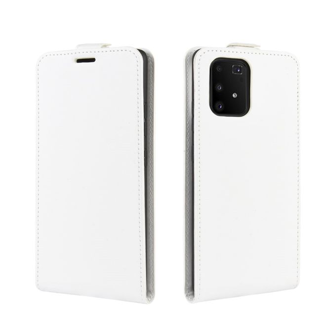 Samsung Galaxy S10 Lite Handyhülle - Crazy Horse Leder Flipcase - vertikal - weiss