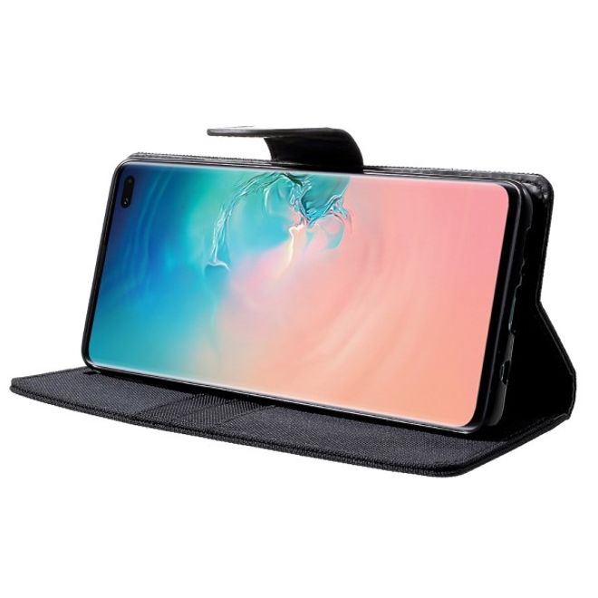 Goospery - Samsung Galaxy S20+ Hülle - Leder/Stoff Case - Canvas Diary Series - schwarz