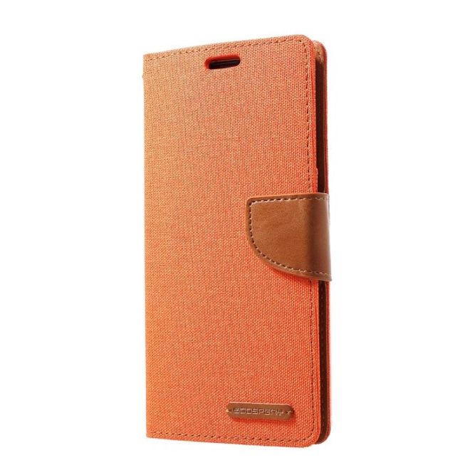 Goospery - Samsung Galaxy S20+ Hülle - Leder/Stoff Case - Canvas Diary Series - orange/camel