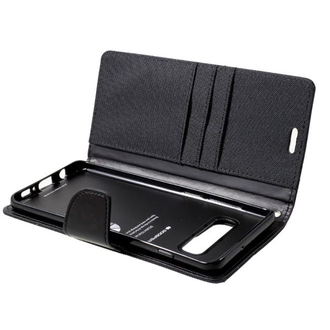 Goospery - Samsung Galaxy S20 Hülle - Leder/Stoff Case - Canvas Diary Series - schwarz