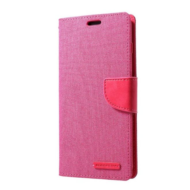 Goospery - Samsung Galaxy S20 Hülle - Leder/Stoff Case - Canvas Diary Series - pink