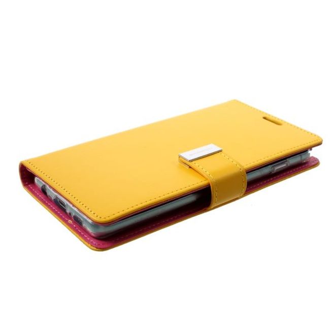 Goospery - Samsung Galaxy S20 Hülle - Leder Bookcover - Rich Diary Series - gelb/rosa