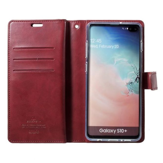 Goospery - Samsung Galaxy S20+ Hülle - Leder Bookcover - Mansoor Diary Series - weinrot