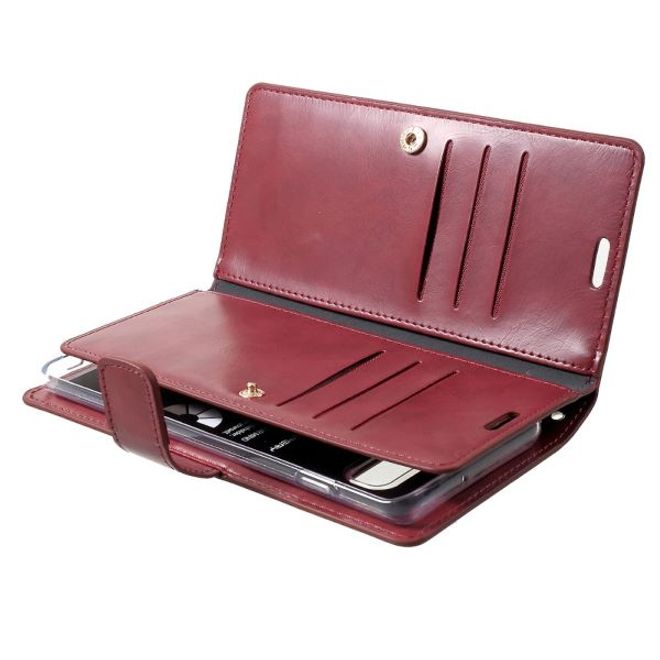 Goospery - Samsung Galaxy S20+ Hülle - Leder Bookcover - Mansoor Diary Series - weinrot