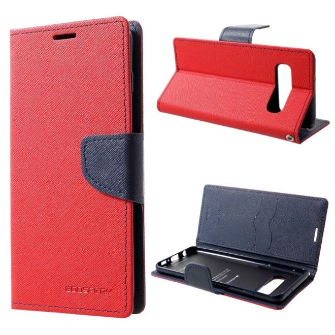 Goospery - Samsung Galaxy S20 Ultra Hülle - Handy Bookcover - Fancy Diary Series - rot/navy