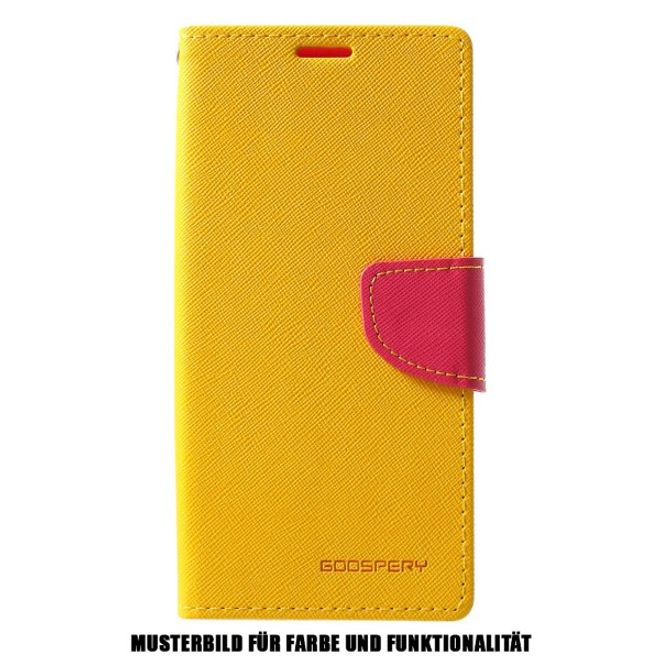 Goospery - Samsung Galaxy S20 Ultra Hülle - Handy Bookcover - Fancy Diary Series - gelb/rosa