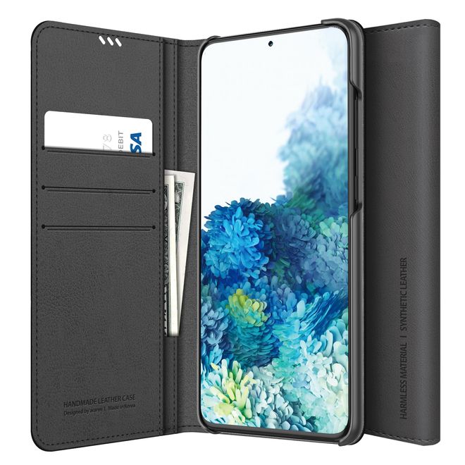 Araree - Samsung Galaxy S20 Ultra Hülle - Case aus Kunstleder - Mustang Diary Series - schwarz