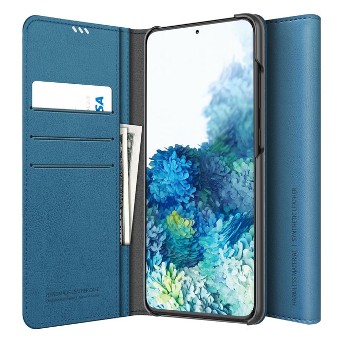Araree - Samsung Galaxy S20 Ultra Hülle - Case aus Kunstleder - Mustang Diary Series - blau