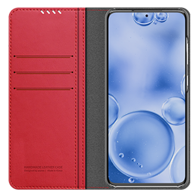 Araree - Samsung Galaxy S20 Ultra Hülle - Case aus Kunstleder - Mustang Diary Series - rot