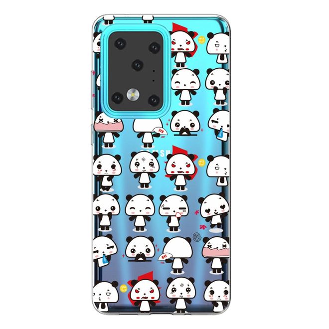 Samsung Galaxy S20 Ultra Handyhülle - Softcase Image Plastik Series - Panda Emojis