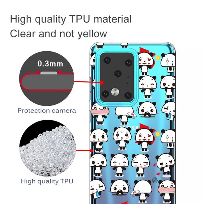 Samsung Galaxy S20 Ultra Handyhülle - Softcase Image Plastik Series - Panda Emojis