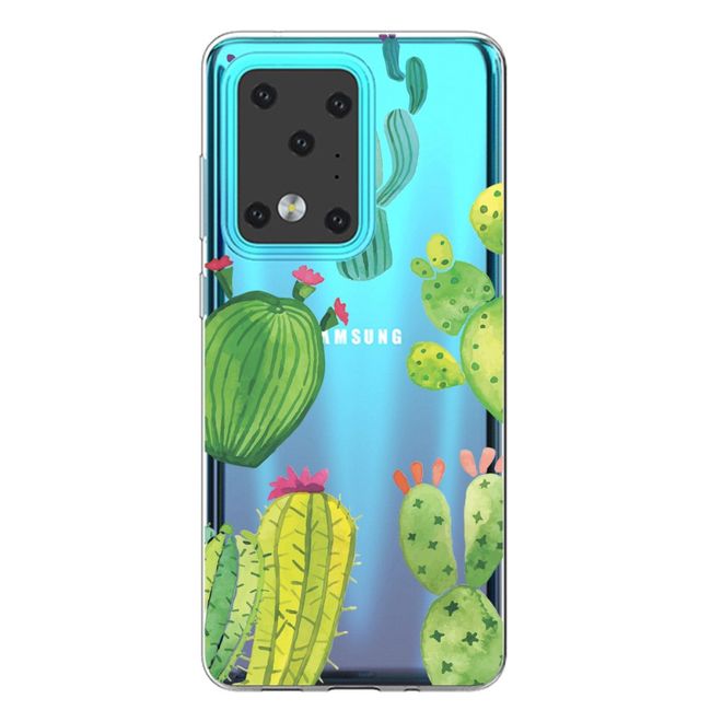 Samsung Galaxy S20 Ultra Handyhülle - Softcase Image Plastik Series - grüne Kakteen