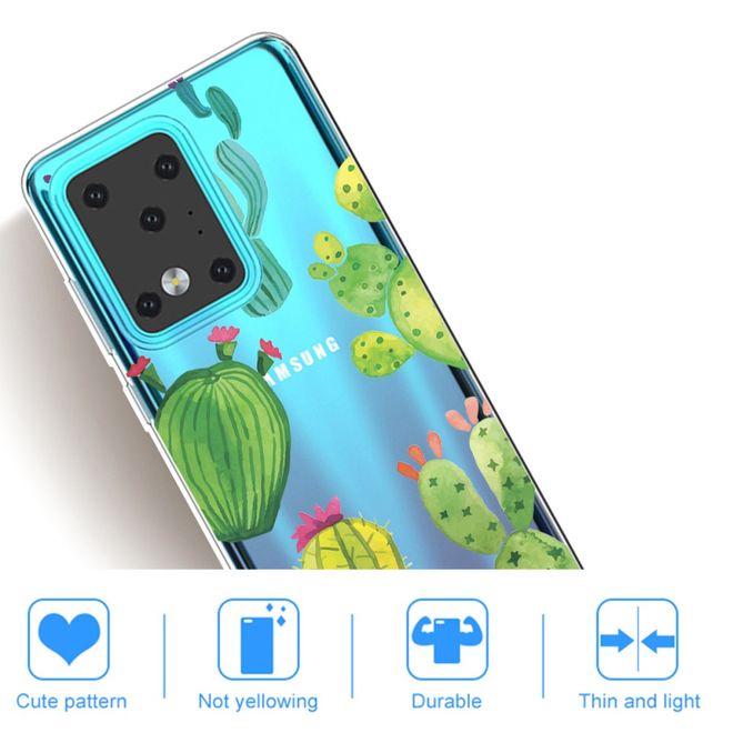 Samsung Galaxy S20 Ultra Handyhülle - Softcase Image Plastik Series - grüne Kakteen
