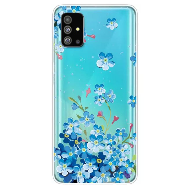 Samsung Galaxy S20+ Handyhülle - Softcase Image Plastik Series - blauweisse Blumen