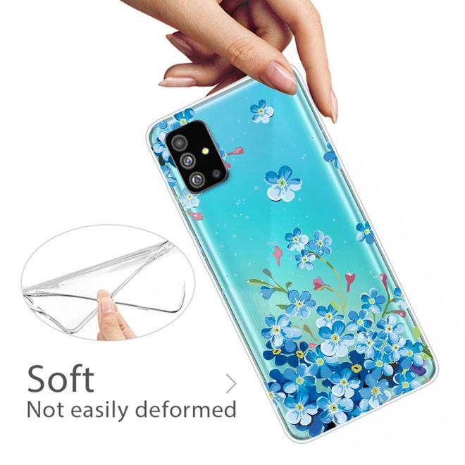 Samsung Galaxy S20+ Handyhülle - Softcase Image Plastik Series - blauweisse Blumen