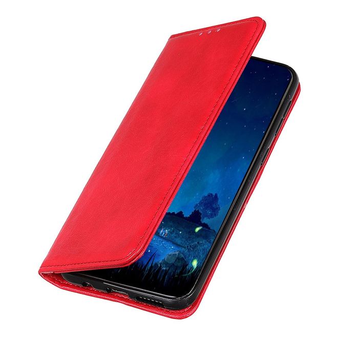 Huawei Honor V30 Pro Handy Hülle - Litchi V Leder Bookcover Series - rot