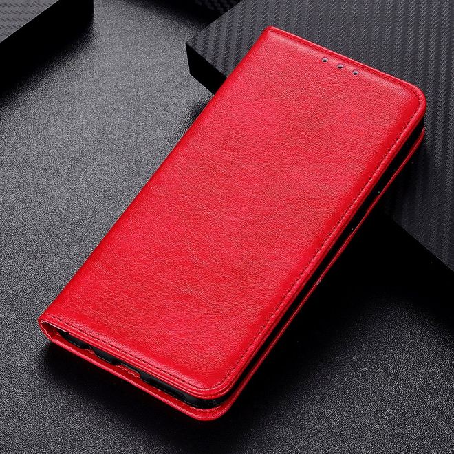 Huawei Honor V30 Pro Handy Hülle - Litchi V Leder Bookcover Series - rot