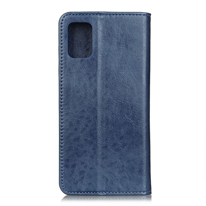 Huawei Honor V30 Pro Handy Hülle - Litchi V Leder Bookcover Series - blau