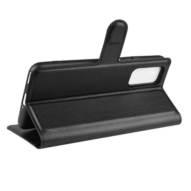 Huawei Honor V30 / V30 Pro Handy Hülle - Litchi Leder Bookcover Series - schwarz