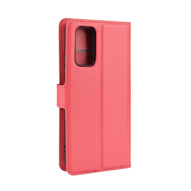 Huawei Honor V30 / V30 Pro Handy Hülle - Litchi Leder Bookcover Series - rot