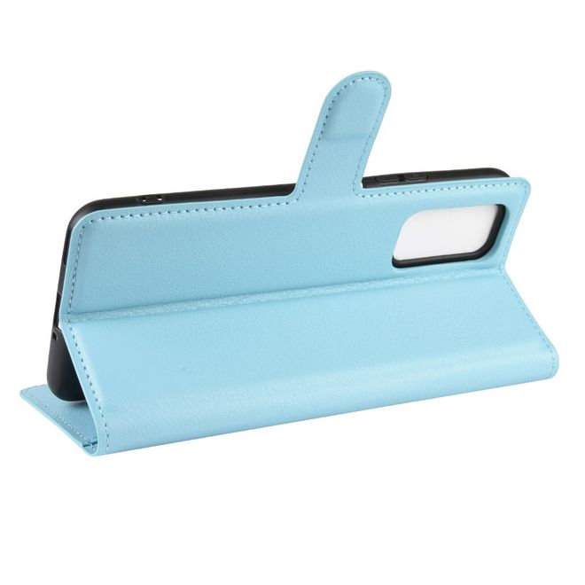 Huawei Honor V30 / V30 Pro Handy Hülle - Litchi Leder Bookcover Series - blau