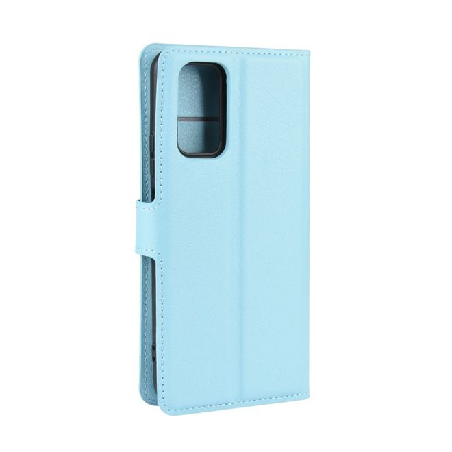 Huawei Honor V30 / V30 Pro Handy Hülle - Litchi Leder Bookcover Series - blau
