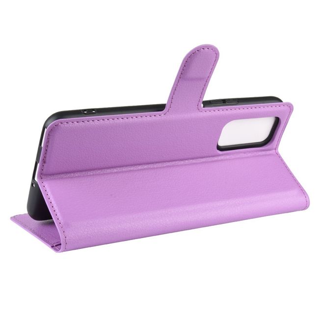 Huawei Honor V30 / V30 Pro Handy Hülle - Litchi Leder Bookcover Series - purpur