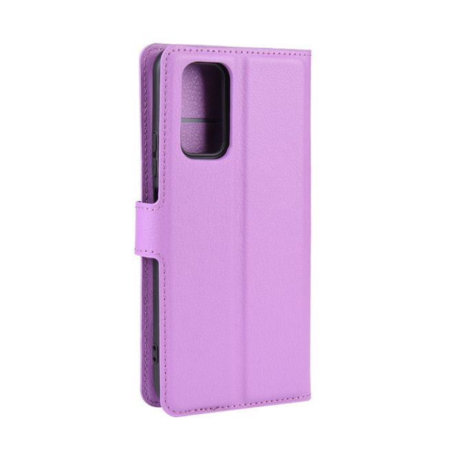 Huawei Honor V30 / V30 Pro Handy Hülle - Litchi Leder Bookcover Series - purpur