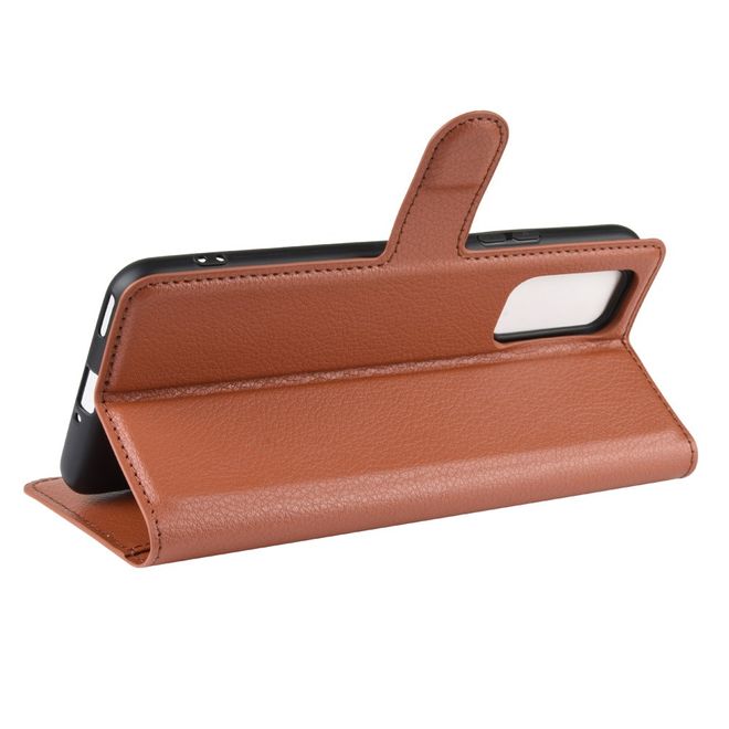 Huawei Honor V30 / V30 Pro Handy Hülle - Litchi Leder Bookcover Series - braun