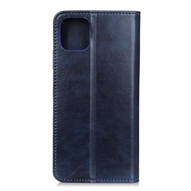 Huawei P40 Handy Hülle - Litchi V Leder Bookcover Series - blau