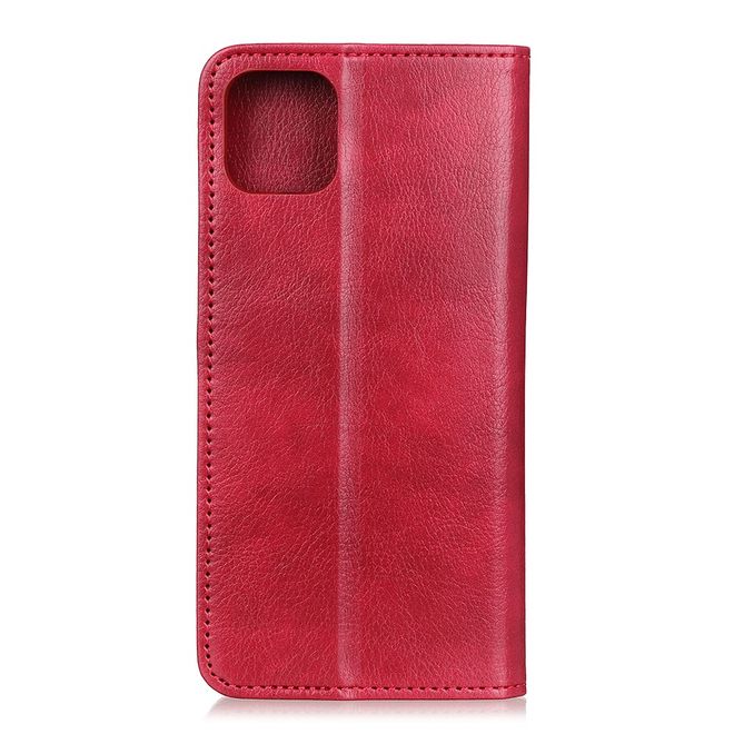 Huawei P40 Pro Handy Hülle - Litchi V Leder Bookcover Series - rot