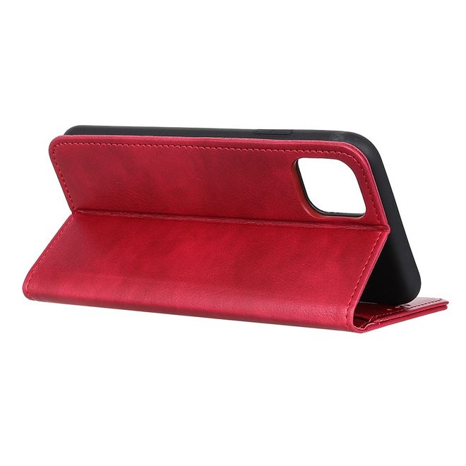 Huawei P40 Pro Handy Hülle - Litchi V Leder Bookcover Series - rot