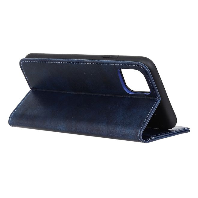 Huawei P40 Pro Handy Hülle - Litchi V Leder Bookcover Series - blau