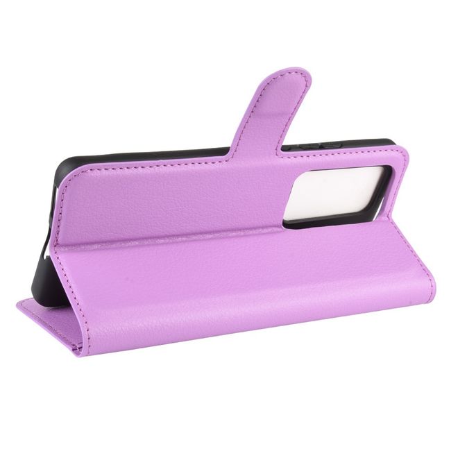 Huawei P40 Pro Handy Hülle - Litchi Leder Bookcover Series - purpur