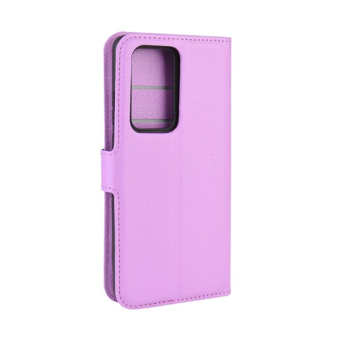 Huawei P40 Pro Handy Hülle - Litchi Leder Bookcover Series - purpur