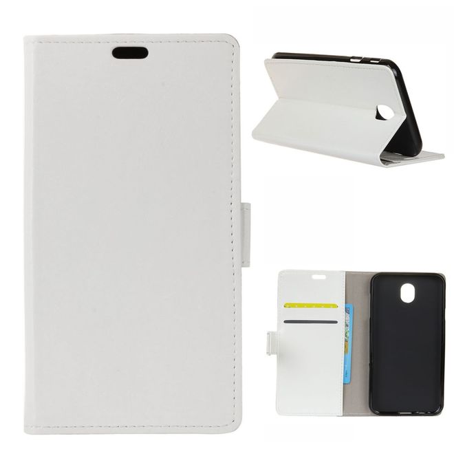 Xiaomi Redmi 8A Handyhülle - Crazy Horse Leder Bookcover Series - weiss