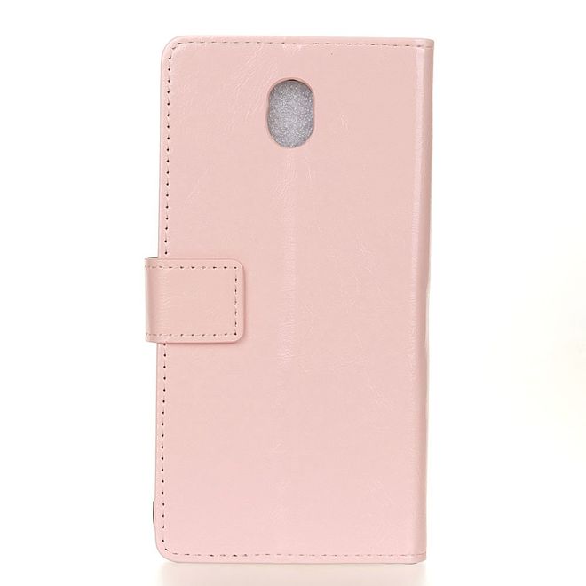 Xiaomi Redmi 8A Handyhülle - Crazy Horse Leder Bookcover Series - rosa