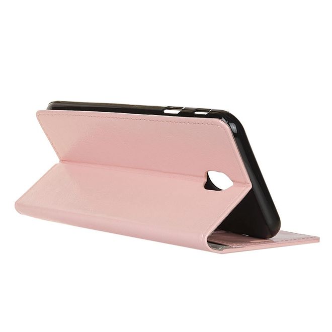 Xiaomi Redmi 8A Handyhülle - Crazy Horse Leder Bookcover Series - rosa