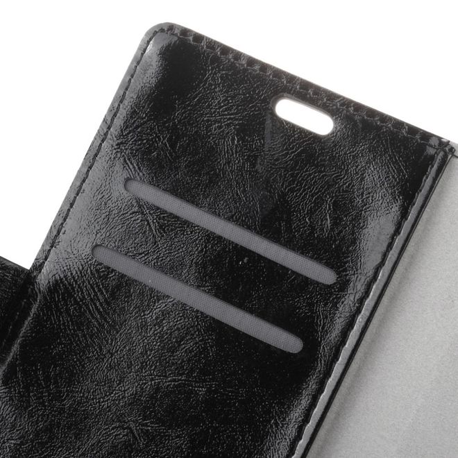 Xiaomi Redmi 8A Handyhülle - Crazy Horse Leder Bookcover Series - schwarz