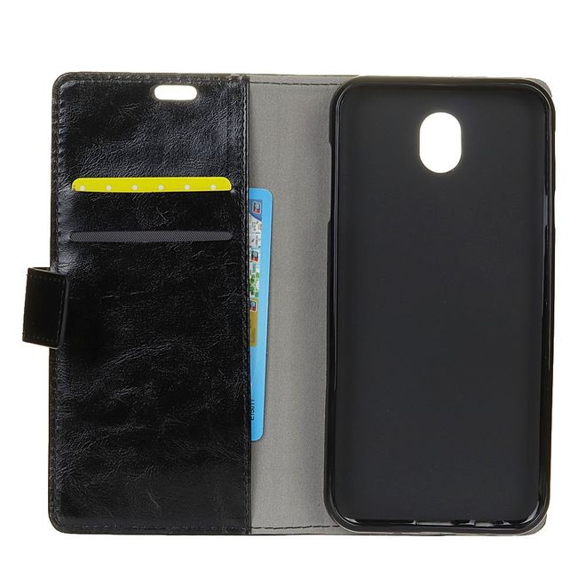 Xiaomi Redmi 8A Handyhülle - Crazy Horse Leder Bookcover Series - schwarz