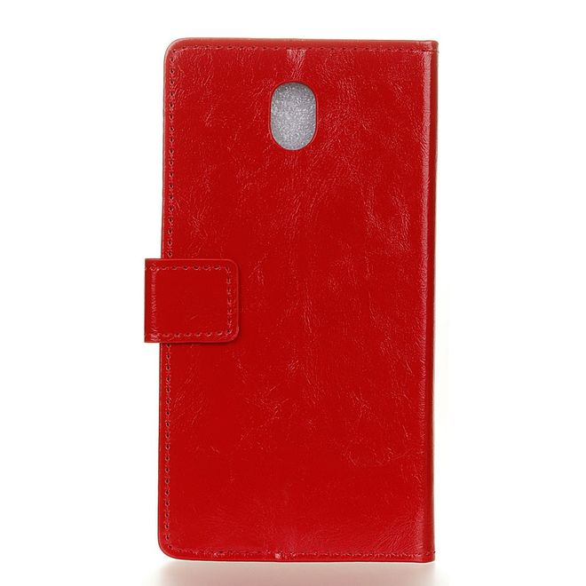 Xiaomi Redmi 8A Handyhülle - Crazy Horse Leder Bookcover Series - rot