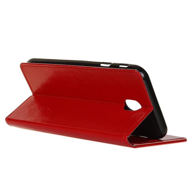 Xiaomi Redmi 8A Handyhülle - Crazy Horse Leder Bookcover Series - rot