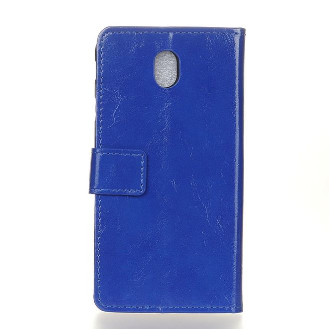Xiaomi Redmi 8A Handyhülle - Crazy Horse Leder Bookcover Series - blau
