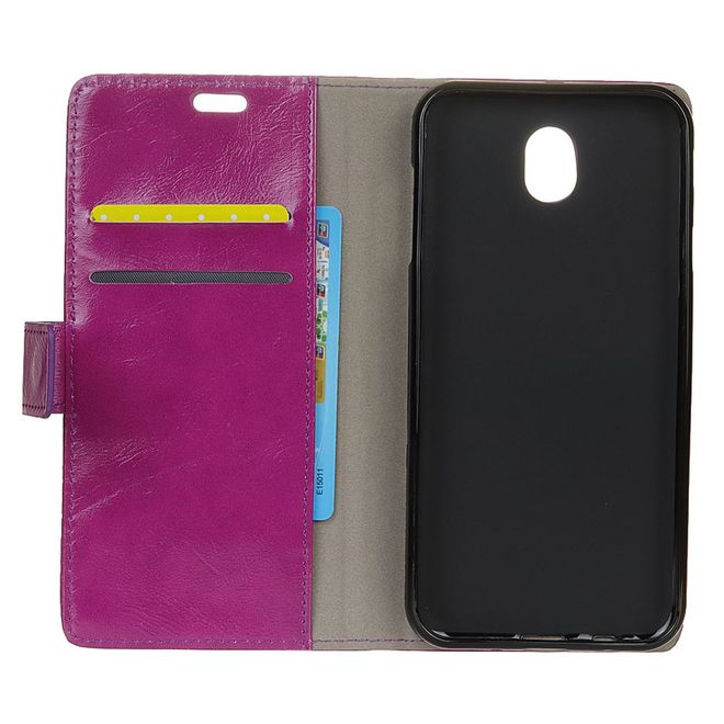 Xiaomi Redmi 8A Handyhülle - Crazy Horse Leder Bookcover Series - purpur