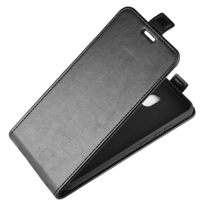 Xiaomi Redmi 8A Handyhülle - Crazy Horse Leder Flipcase - vertikal - schwarz